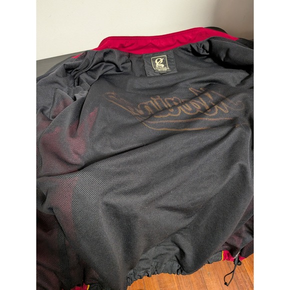 Gear For Sports US Marines Windbreaker Jacket Mens Medium Black Red Full Zip Vtg - Picture 9 of 10